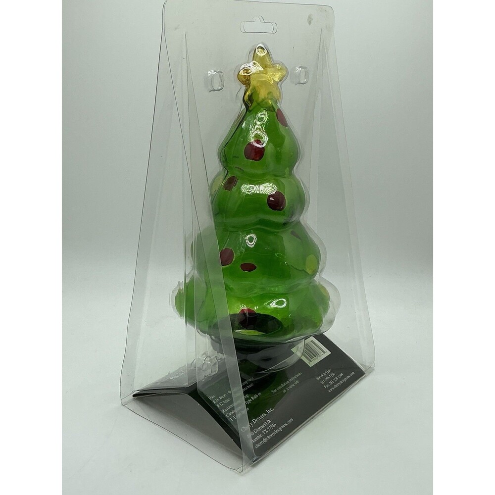 Vintage Cherry Designs D'Lights Green Christmas Tree Molded Light Bulb Cover